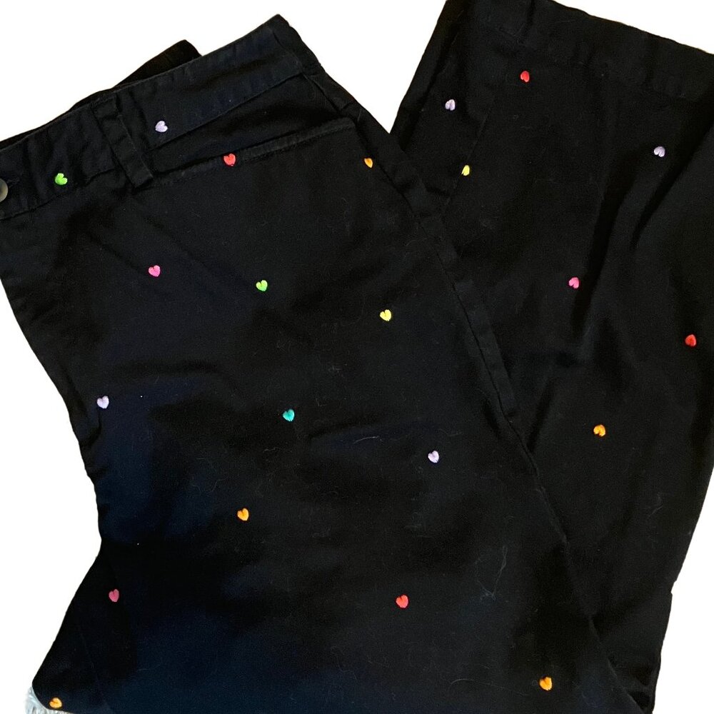 EUC Rafaella Black "Hearts" Pants Size:  8
